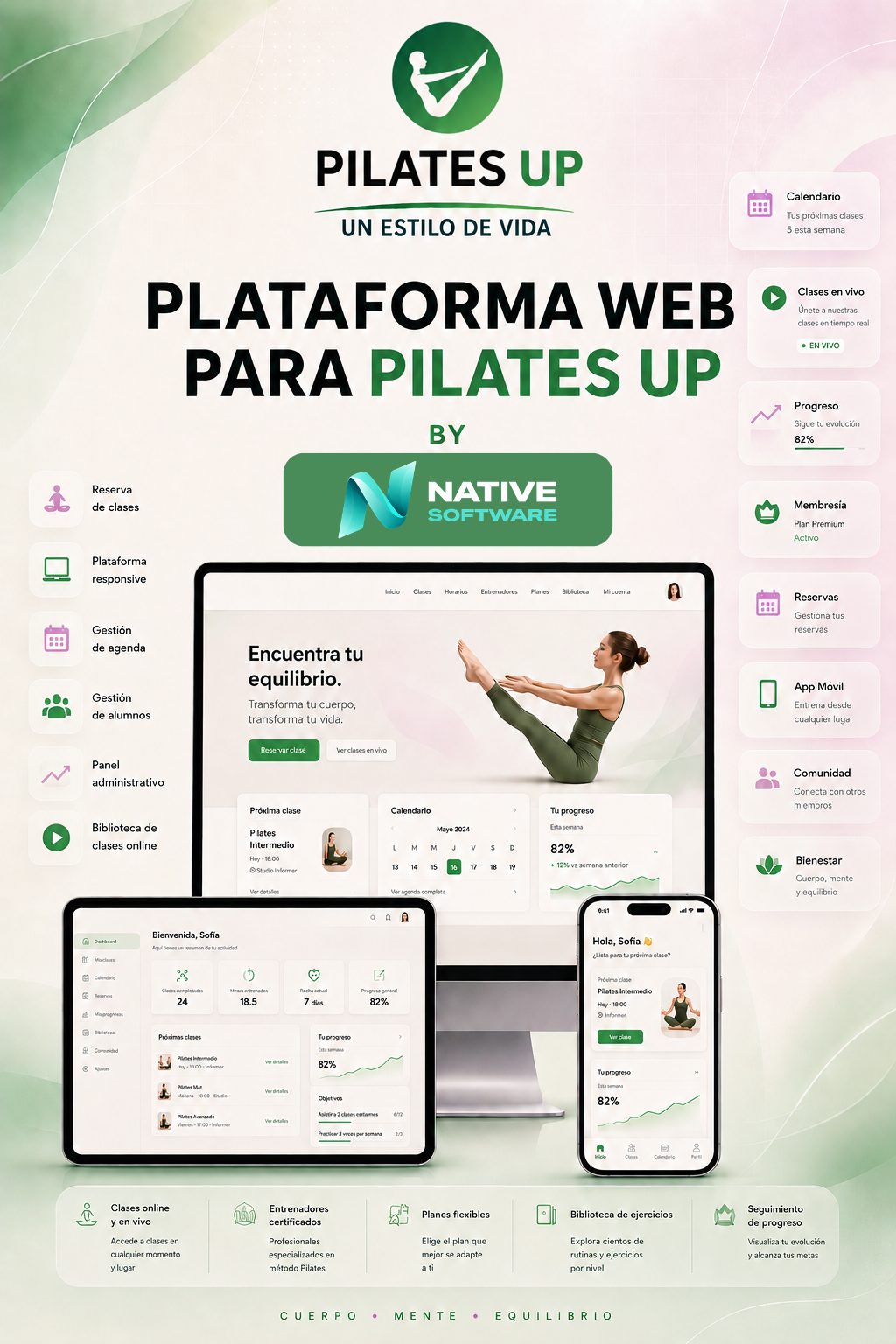 Plataforma online para Pilates.
